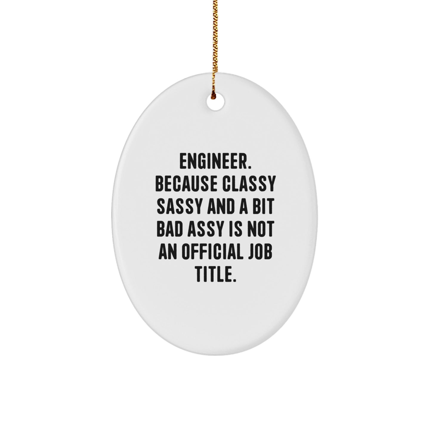 Funny Engineer Oval Ornament Gifts from Men to Women, Christmas Unique Gifts for Engineer Friends, Coworkers, Family - Image 1