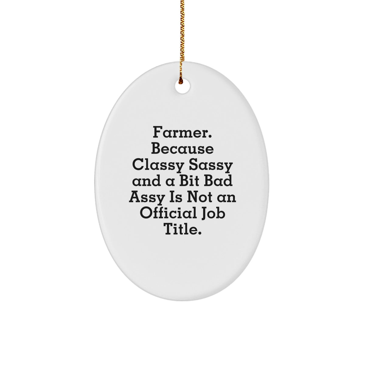Christmas Gift for Her Farmer Oval Ornament Present - Image 1