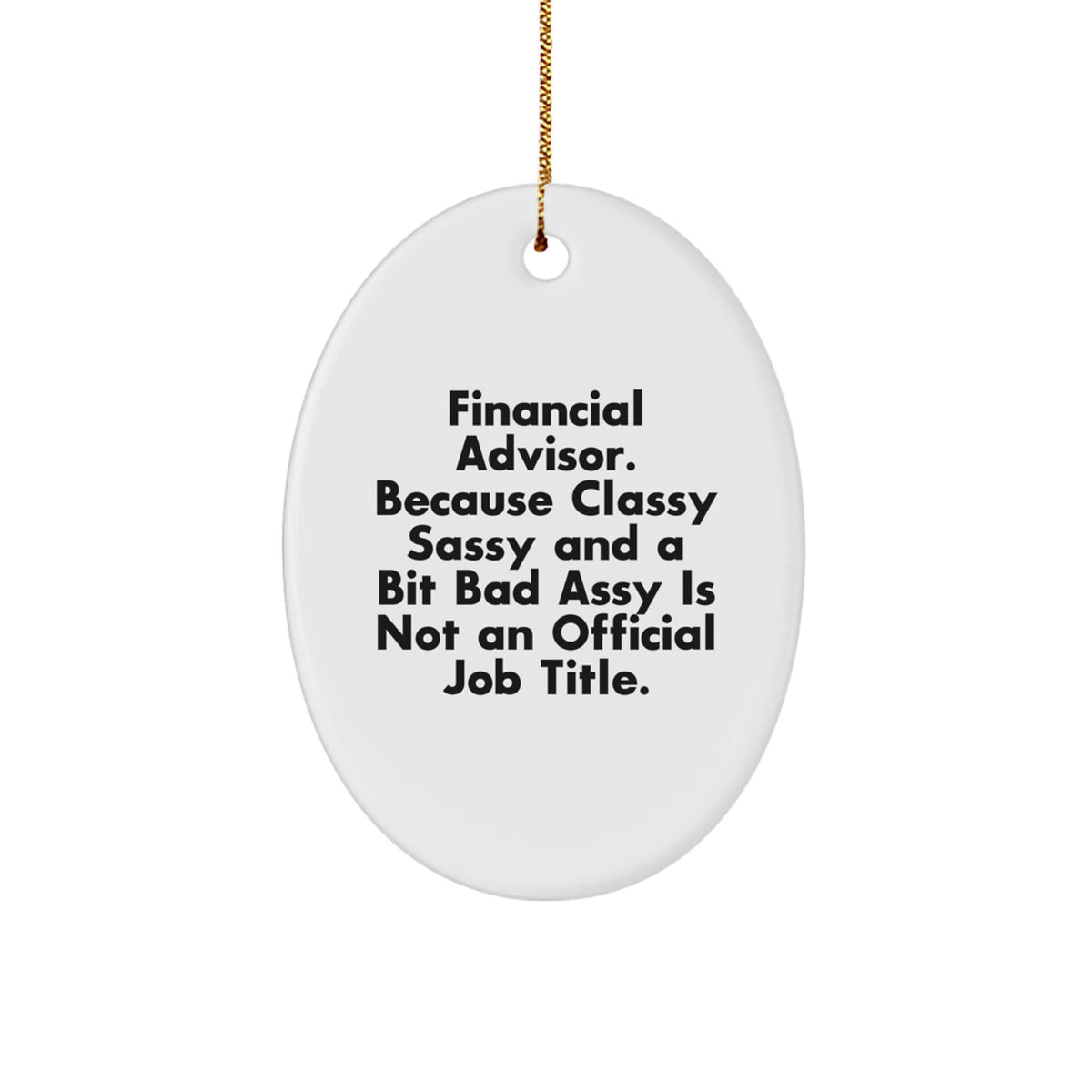 Christmas Gift Oval Ornament for Her – Financial Advisor Keepsake - Image 1