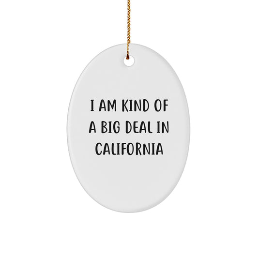 California Oval Ornament Funny Quote I Am Kind Of A Prime Selection Gifts from Men to California Friends - Image 1
