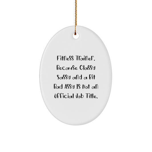 Teens Fitness Trainer Memento Christmas Gift Oval Ornament - Image 1