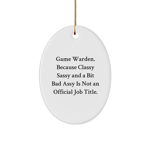 Game Warden Favorite Bright Oval Christmas Ornament for Kids Gift - Image 1
