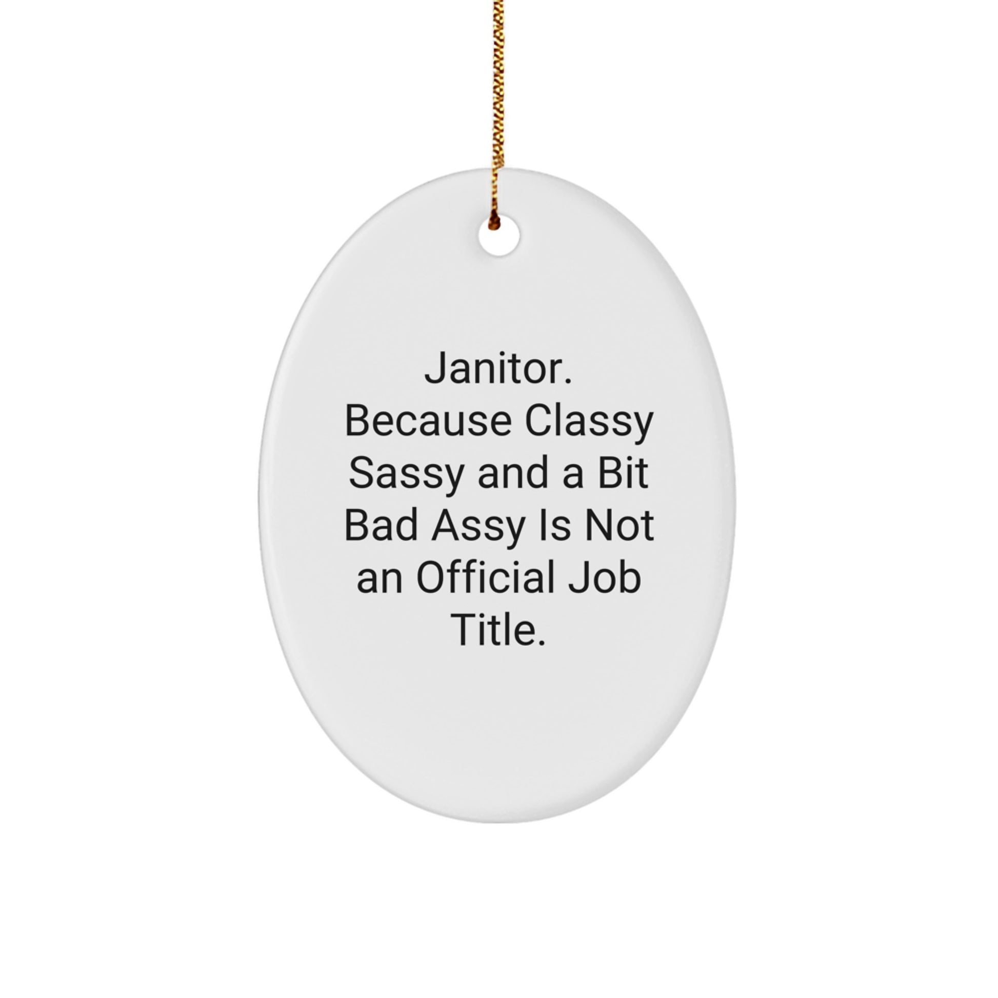 Funny Janitor Gifts for Friends, Oval Ornament Janitor Humor, Gifts from Friends - Janitor Sassy Christmas Unique Gifts - Image 1