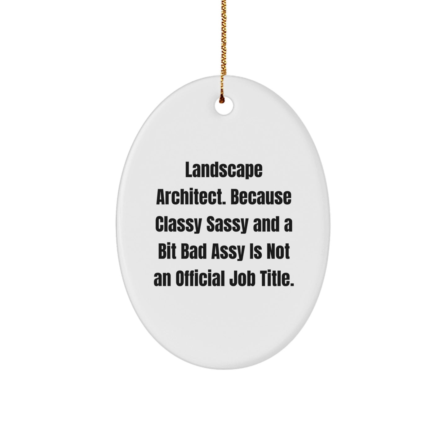 Landscape Architect Gifts, Funny Quote Oval Ornament, Gifts from Friends, Christmas Unique Gifts for Him - Image 1