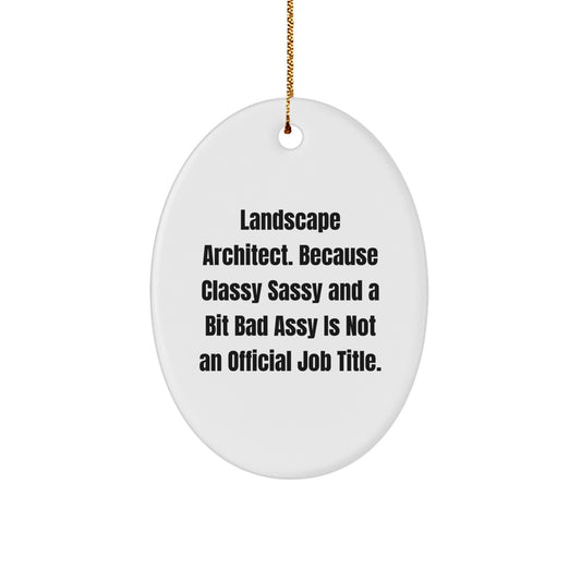 Landscape Architect Gifts, Funny Quote Oval Ornament, Gifts from Friends, Christmas Unique Gifts for Him - Image 1