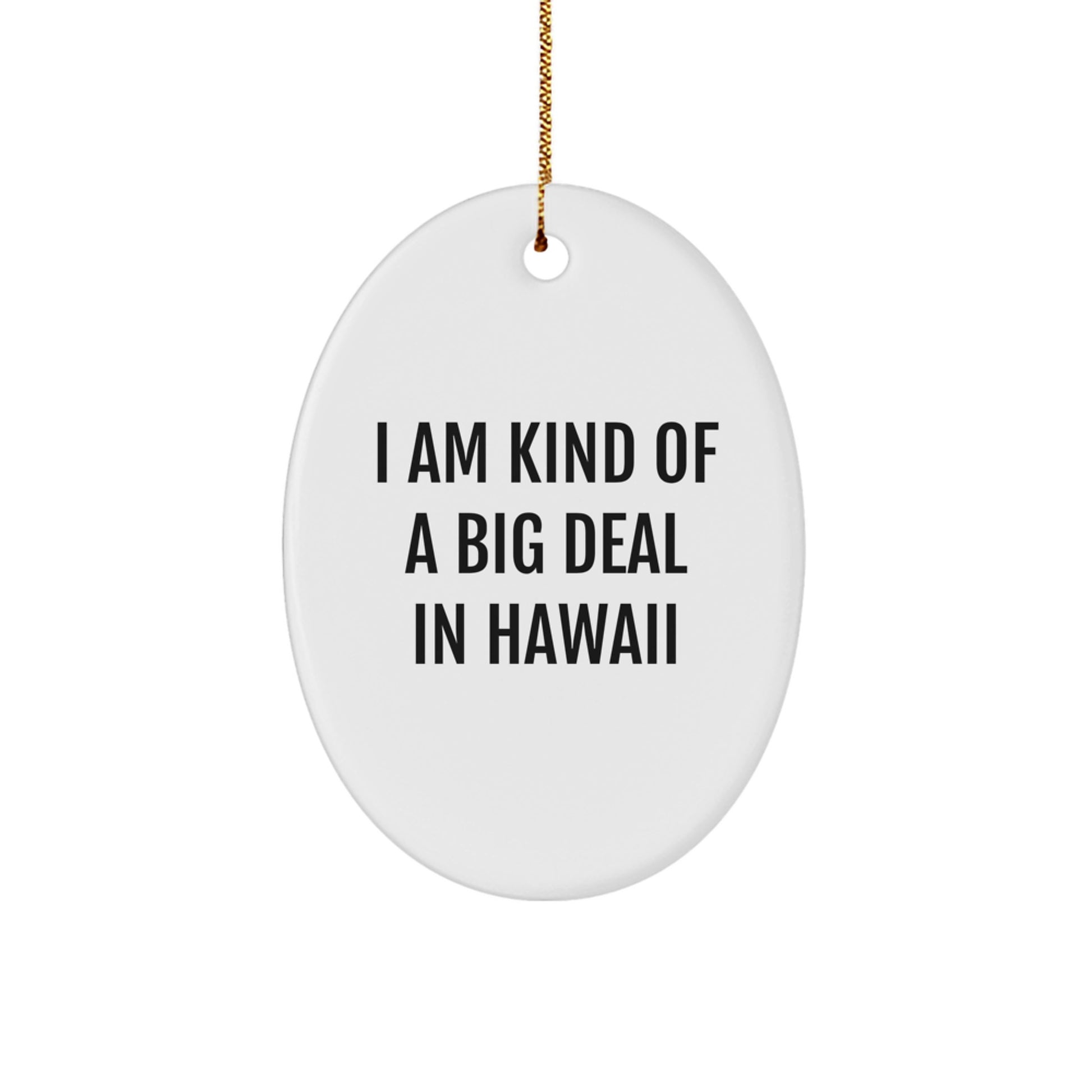 Funny Hawaii Gifts from Friends, I Am Kind Of A Prime Selection In Hawaii Oval Ornament for Christmas Decorations, Unique Hawaii Oval Shape Ornament for Women, Men, Coworkers, Family Members - Image 1
