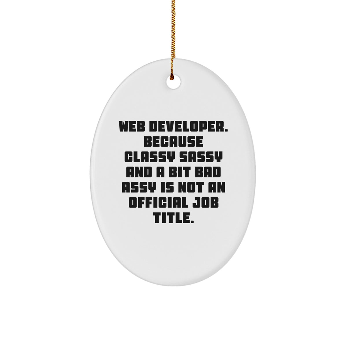 Christmas Gift Oval Ornament for Her Present Web Developer - Image 1