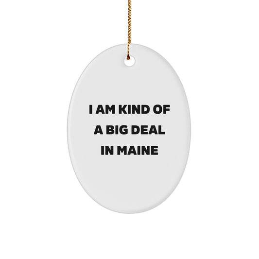 Funny Maine Gifts from Friends and Family - Oval Ornament I Am Kind Of A Prime Selection In Maine - Image 1