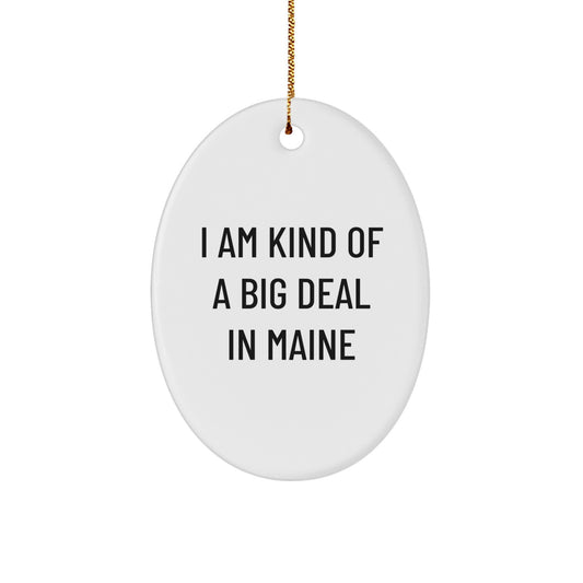 Maine Christmas Fun Gifts for Men, Women, or Friends - Funny Quote I Am Kind Of A Prime Selection In Maine Oval Ornament, Unique Maine Christmas Memorable Present, Maine Made Gifts - Image 1