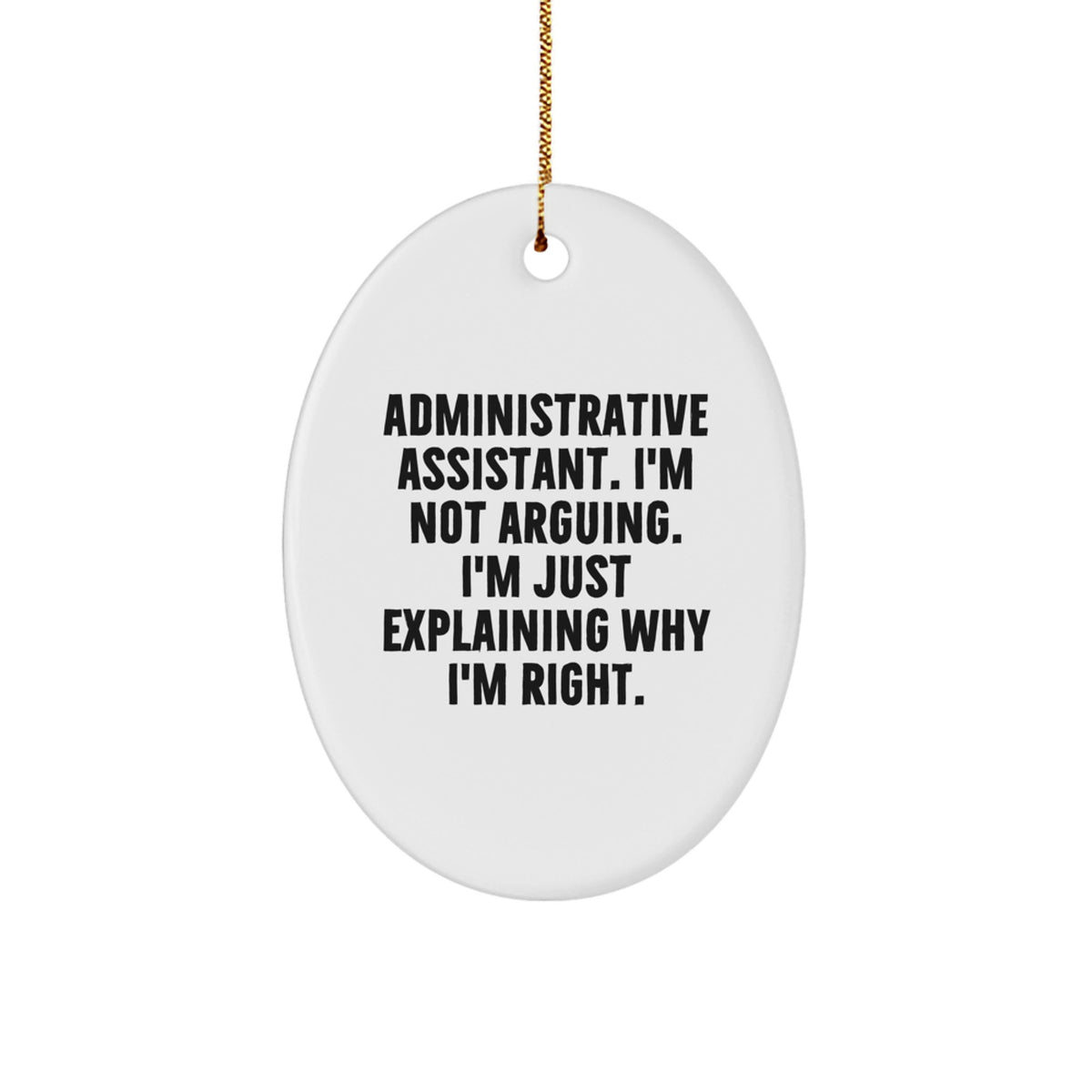 Favorite Administrative Assistant Oval Ornament for Kids Christmas Gift - Image 1