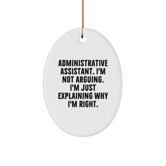 Favorite Administrative Assistant Oval Ornament for Kids Christmas Gift - Image 1