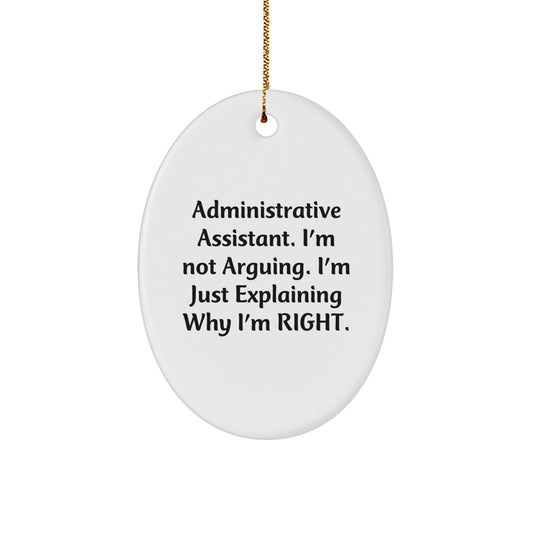 Family Treasure Administrative Assistant Oval Ornament Christmas Gift - Image 1