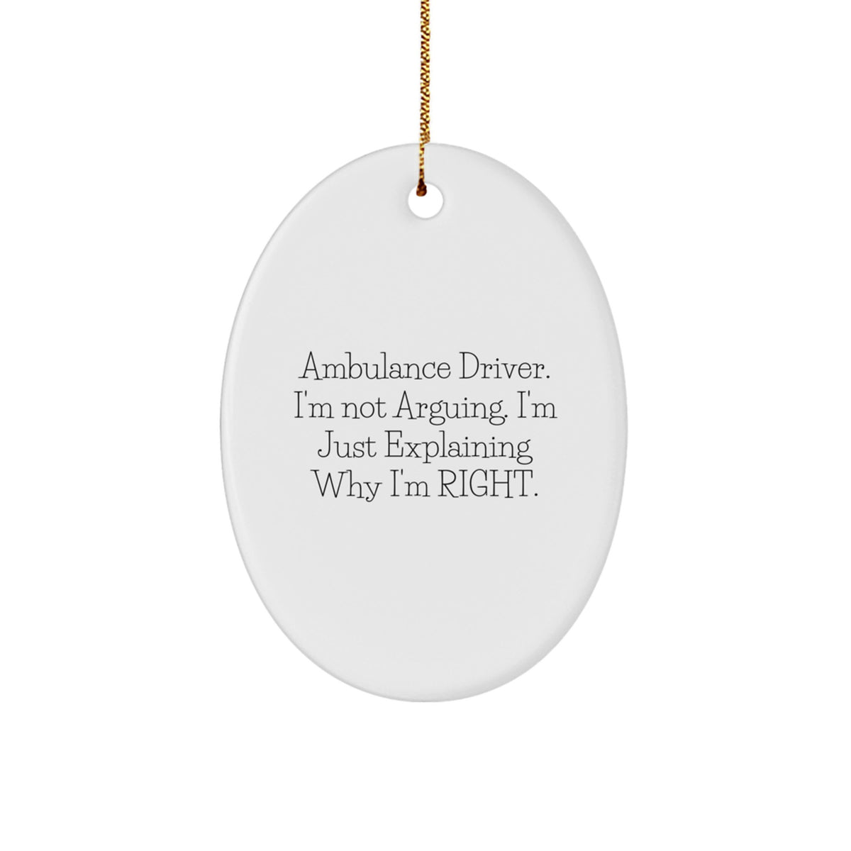 Christmas Ornament Gift for Coworkers - Funny Ambulance Driver Idea - Image 1