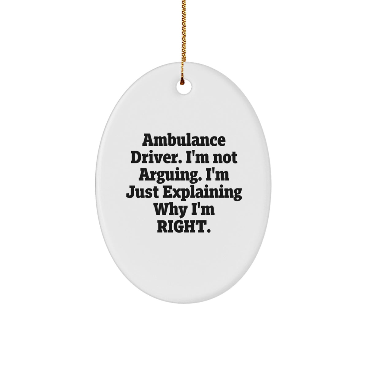 Favorite Christmas Ornament Gift for Kids - Funny Ambulance Driver - Image 1