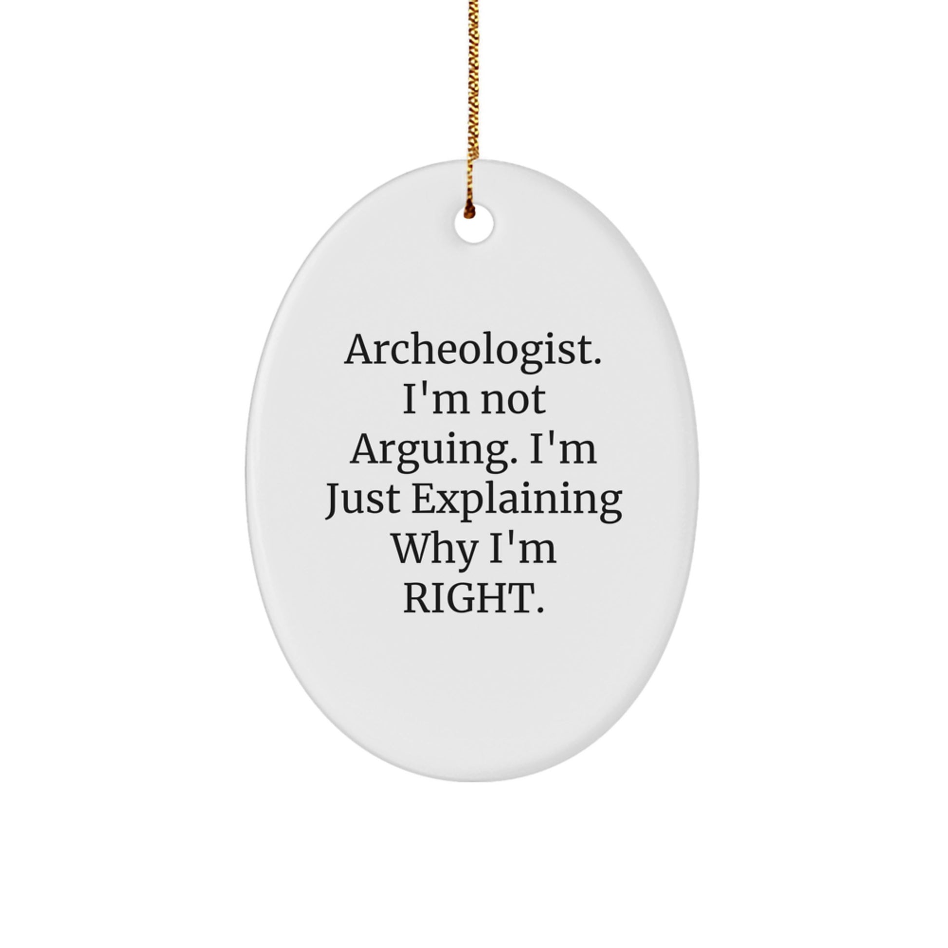 Archeologist Oval Ornament Funny Quote Gifts from Friends for Archeologist Christmas Unique Ornaments - Image 1