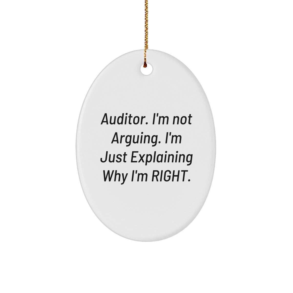 Oval MDF Auditor Christmas Ornament Collectible for Neighbors Gift - Image 1