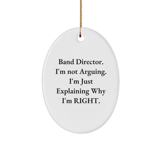 Funny Band Director Gifts from Men to Band Directors Oval Ornament for Christmas Unique Gifts - Image 1