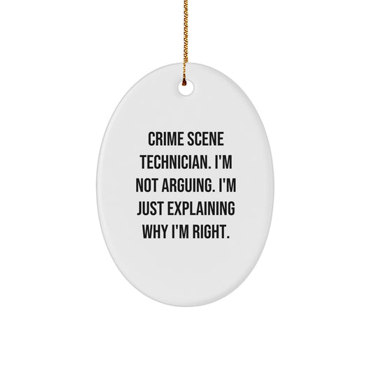 Funny Crime Scene Technician Oval Ornament Gifts from Family for Christmas - Image 1