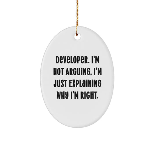 Christmas Ornament Gift for Family Developer. I'm Not Arguing, I'm - Image 1