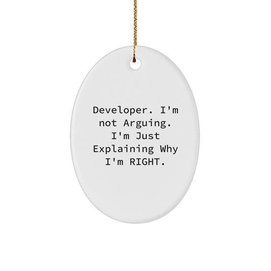 Developer Keepsake Christmas Ornament for Him Gift Sublimation Print - Image 1
