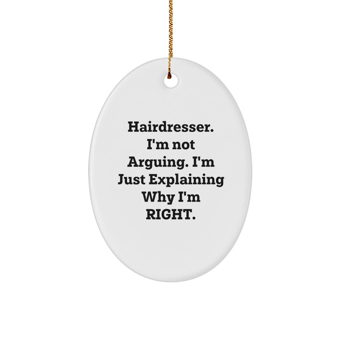 Hairdresser Favorite Oval Ornament Christmas Gift for Kids - Image 1