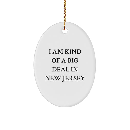 Christmas Gift for Her New Jersey Oval Ornament Present Bright - Image 1