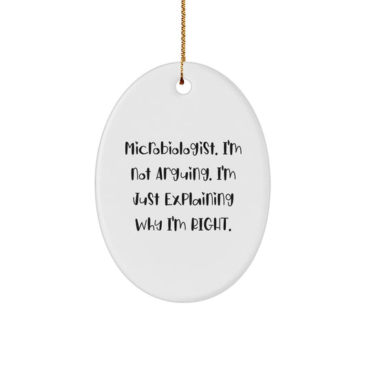 Christmas Gift Microbiologist Oval Ornament for Teens Surprise - Image 1