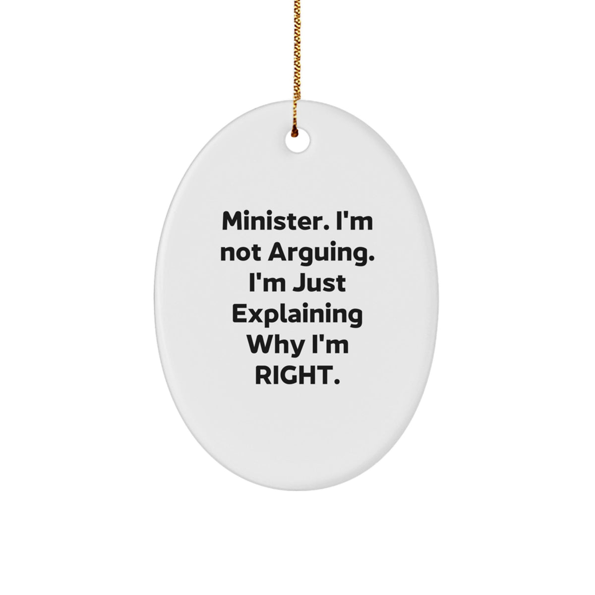 Witty Minister Christmas Ornament for Friends Gift - Image 1