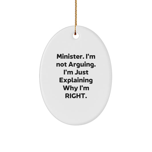 Witty Minister Christmas Ornament for Friends Gift - Image 1