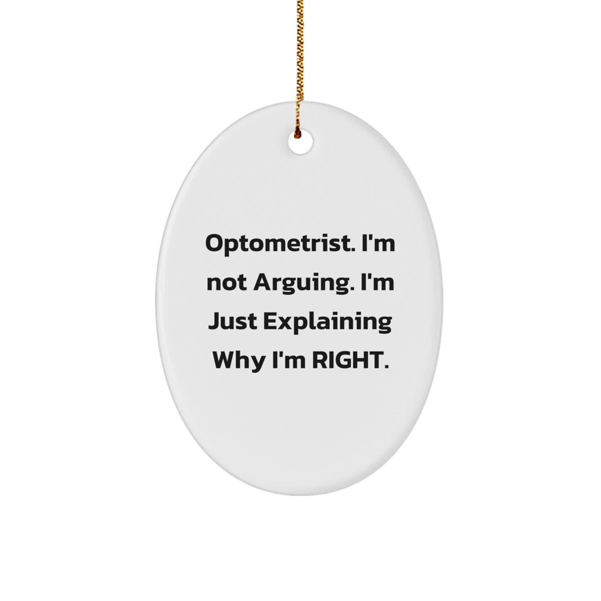 Oval Optometrist Christmas Ornament Idea Gift for Coworkers - Image 1