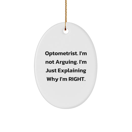 Oval Optometrist Christmas Ornament Idea Gift for Coworkers - Image 1