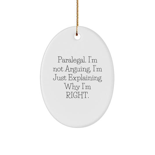Paralegal Funny Gifts from Friends for Paralegal Men Oval Ornament, Cute Paralegal Office Gift for Christmas Unique Gifts - Image 1