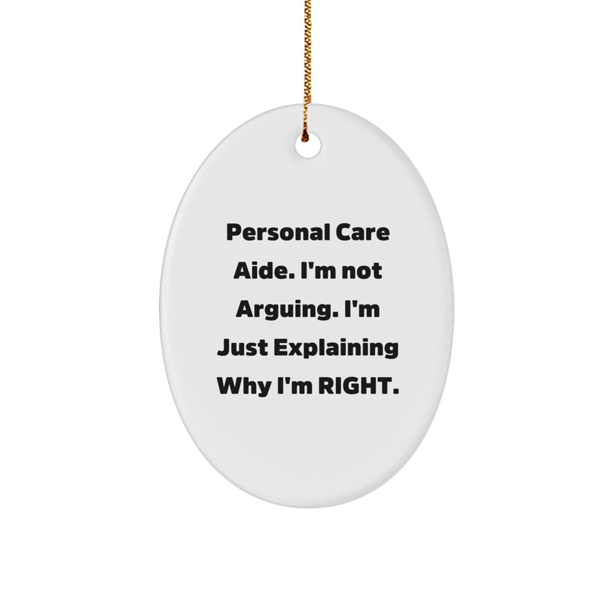 Teens Memento Personal Care Aide Oval Christmas Ornament Gift - Image 1