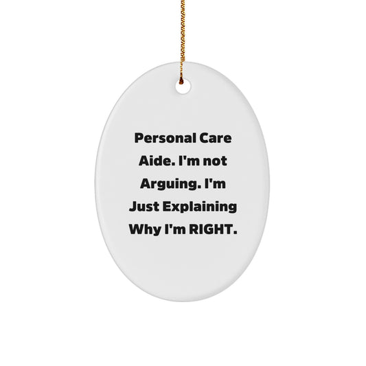 Teens Memento Personal Care Aide Oval Christmas Ornament Gift - Image 1