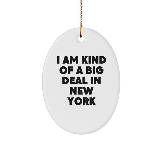 New York City Oval Ornament Funny Gift for Friends Family from New York - Image 1