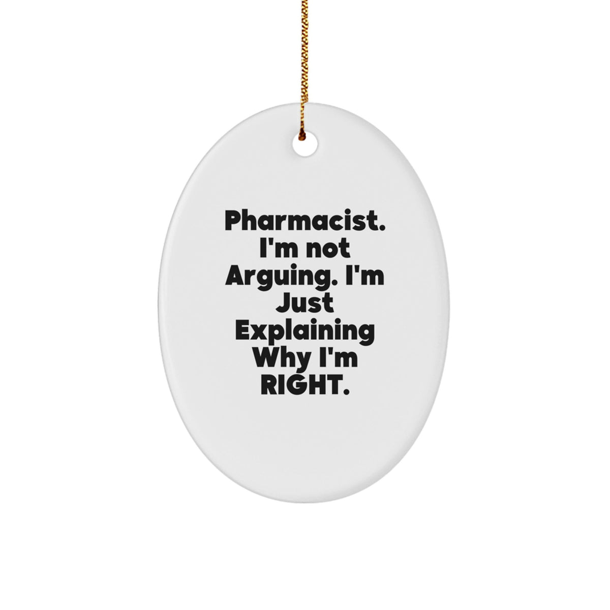 Pharmacist Oval Ornament Idea Gift for Coworkers Festive Christmas - Image 1