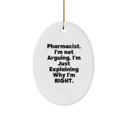 Pharmacist Oval Ornament Idea Gift for Coworkers Festive Christmas - Image 1