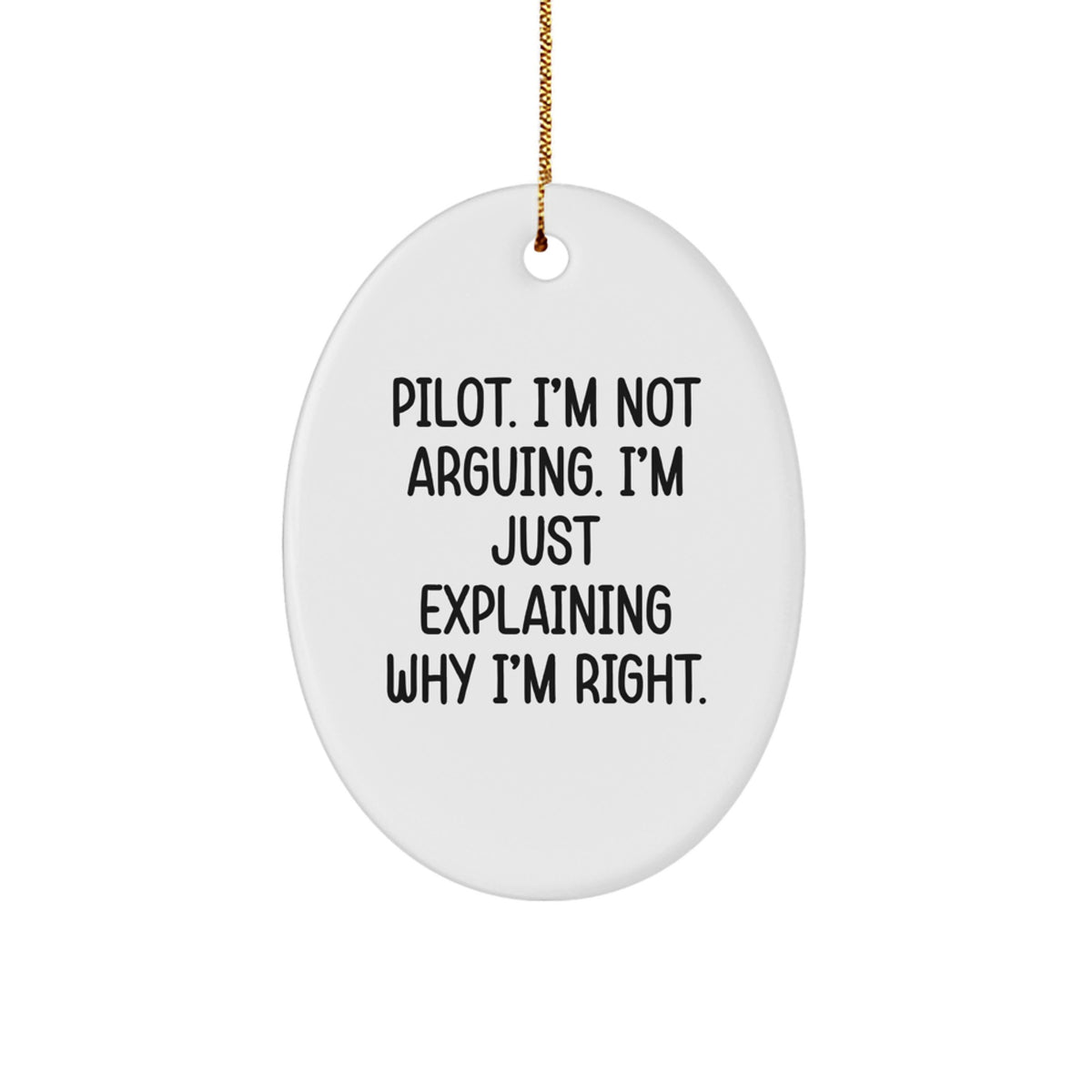 Christmas Ornament Gift for Kids Pilot. I'm Not Arguing. I'm Just - Image 1