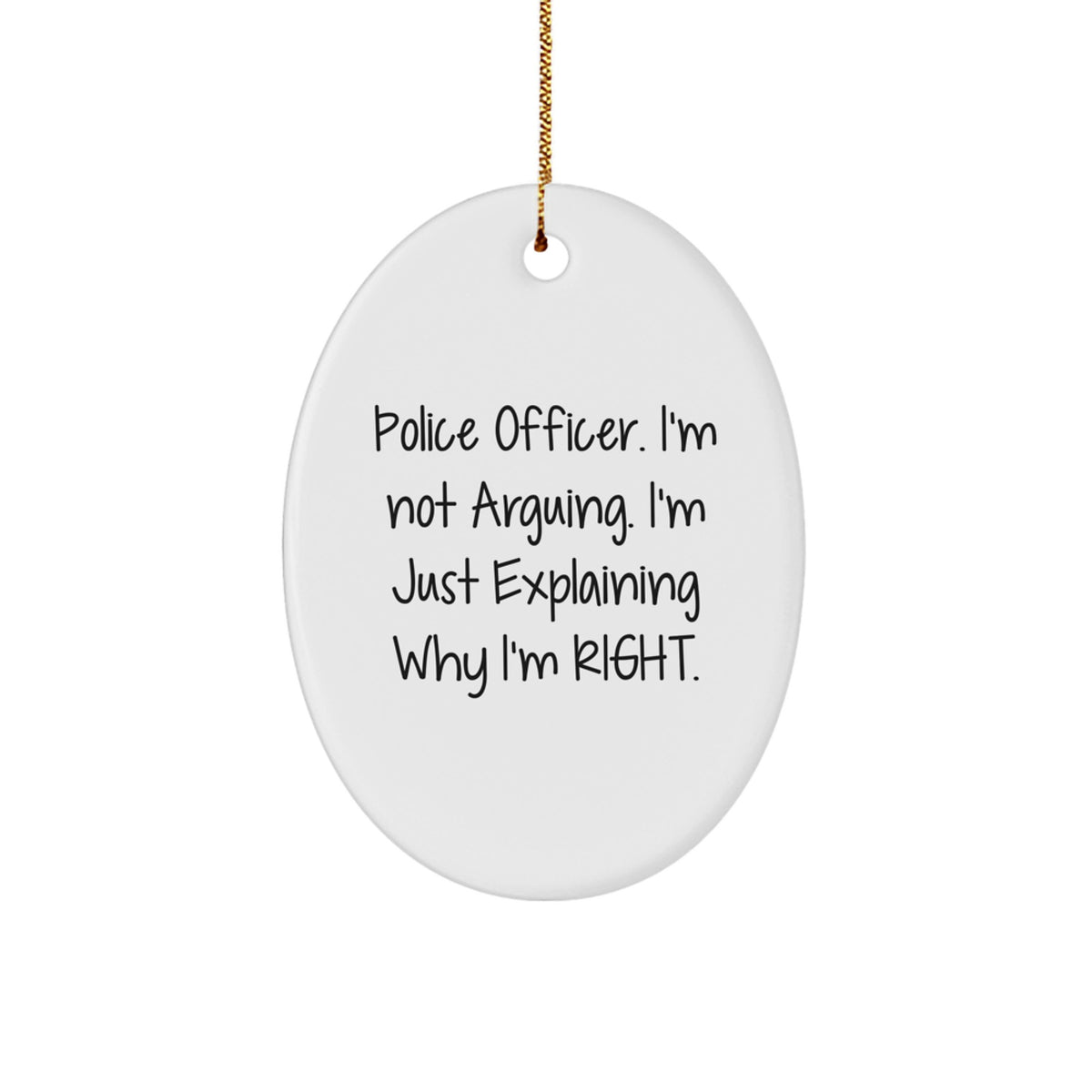 Collectible Oval Christmas Ornament Gift for Neighbors - Police Officer. - Image 1