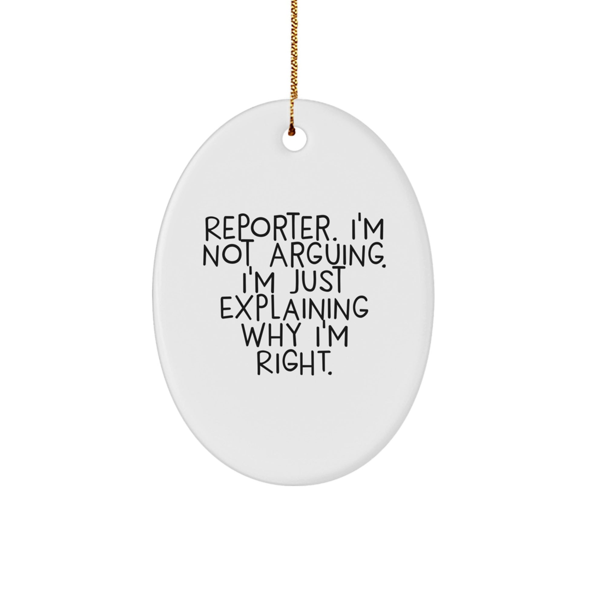 Funny Reporter Oval Ornament Gifts from Friends to Reporter for Christmas Unique Gift Ideas - Image 1