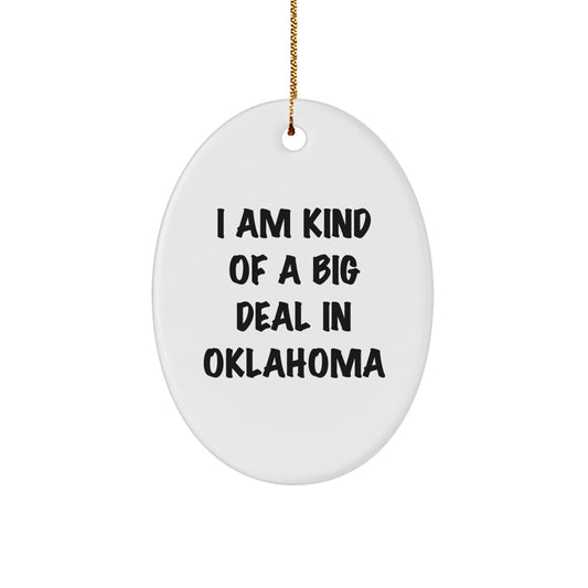 Funny Oklahoma Oval Ornament Gifts from Men for Friends and Family - Christmas Unique Decorations - Image 1