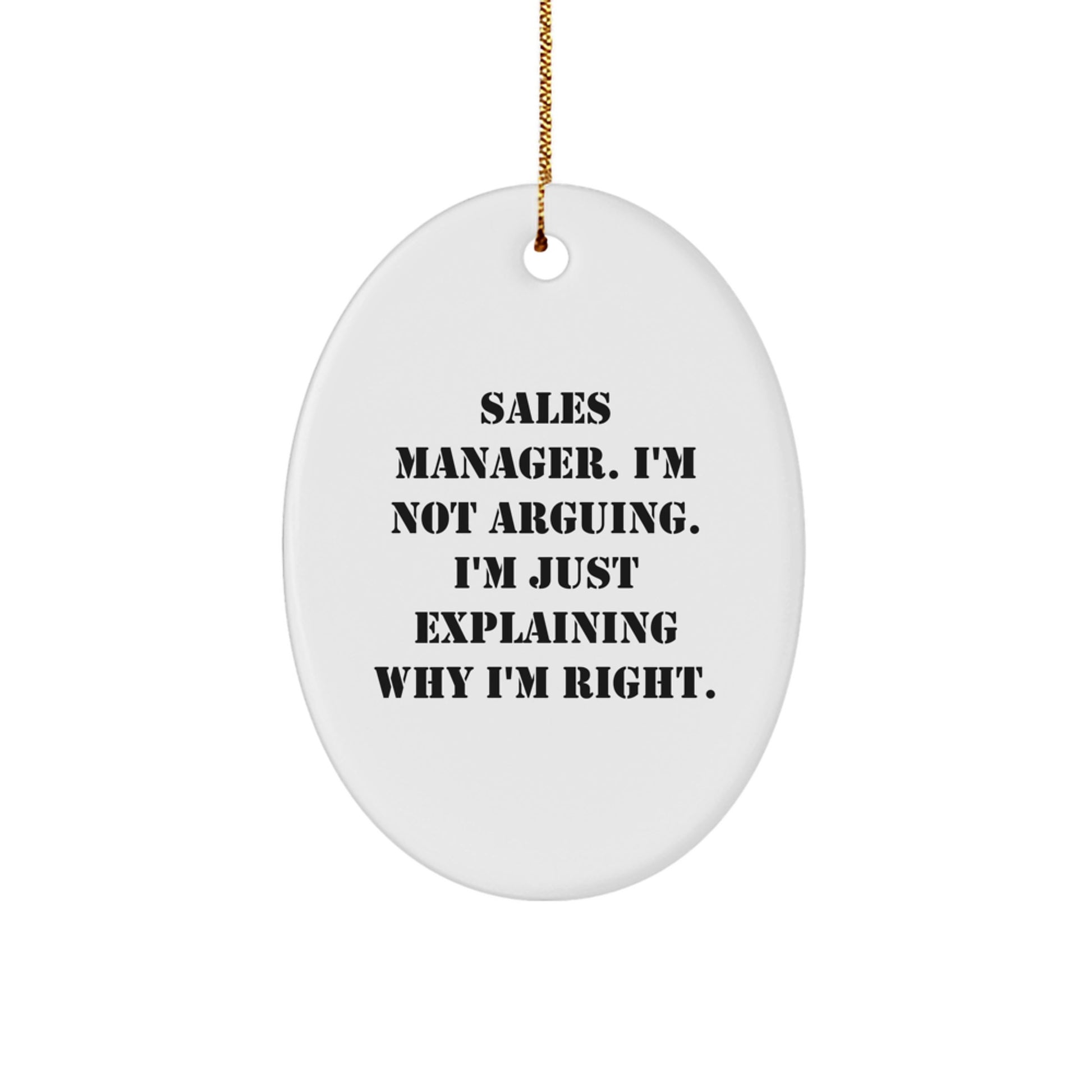Funny Sales Manager Oval Ornament Gifts from Men to Friends, Oval Shaped Decorative Christmas Unique Gifts for Sales Manager - Image 1