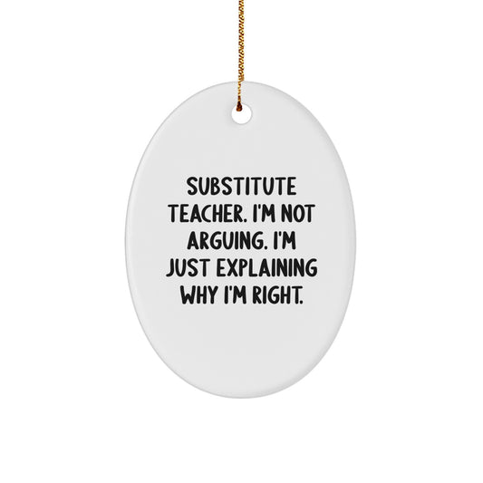 Merry Substitute Teacher Christmas Ornament Idea for Coworkers Gift - Image 1