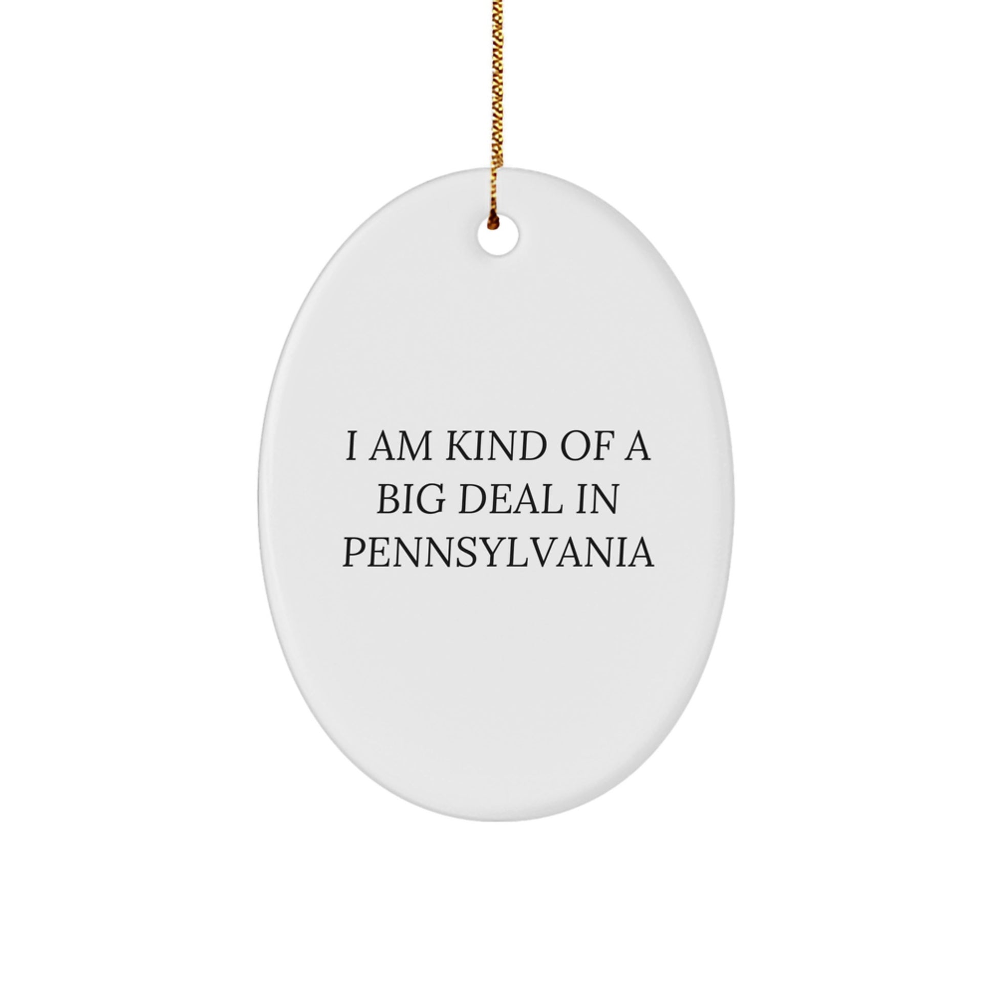 Gifts from Friends for Proud Pennsylvania Residents, I Am Kind Of A Prime Selection In Pennsylvania Oval Ornament, Unique Pennsylvania Christmas Decorations - Image 1