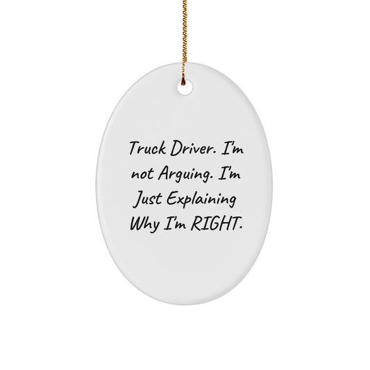 Christmas Gift Oval Ornament for Her Truck Driver Keepsake - Image 1