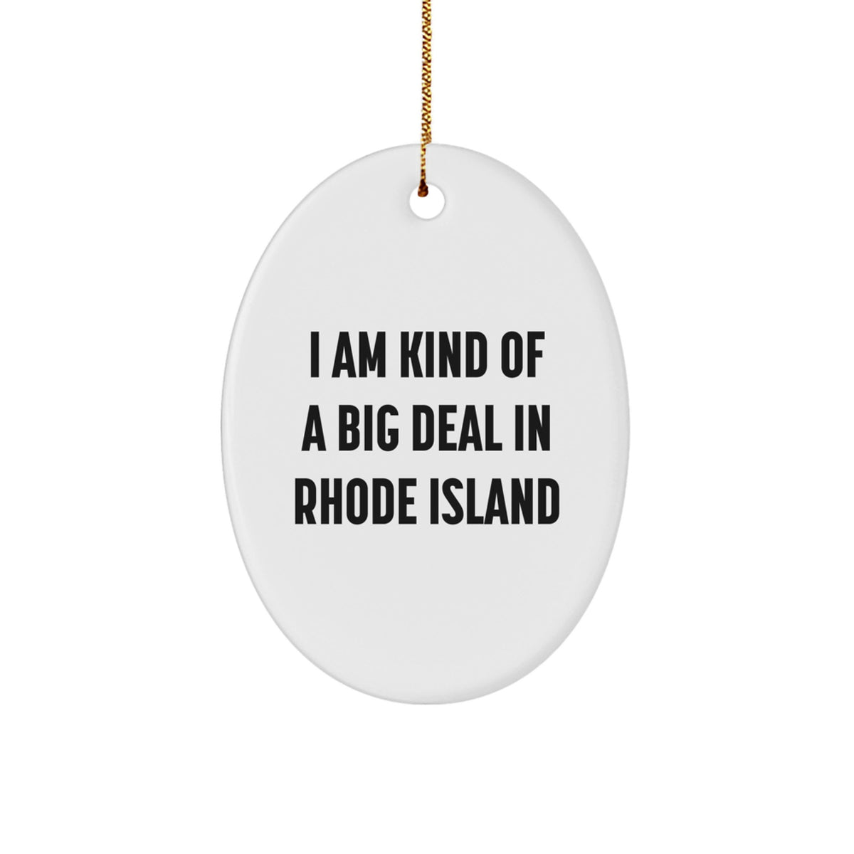 Rhode Island Oval Ornament Funny Quote Gifts for Friends Family Christmas Decorations from Men Women - Image 1
