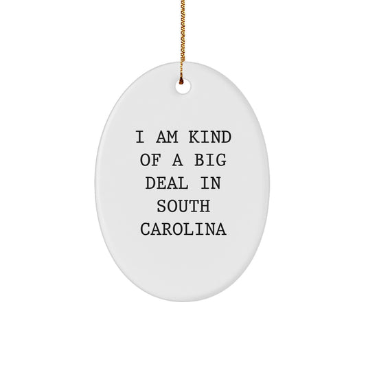 Funny South Carolina Oval Ornament Gifts from Friends, Christmas Unique Gifts for Men, Women, Family - I Am Kind Of A Prime Selection In South Carolina - Image 1