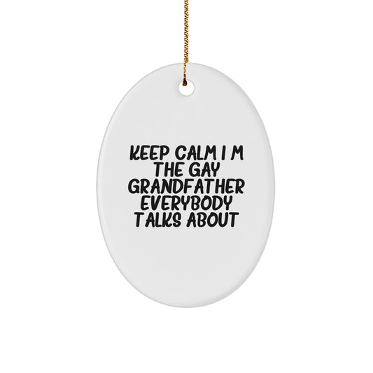 Funny Grandfather Gifts from Men to Grandfather Oval Ornament for Christmas Unique Gifts - Image 1