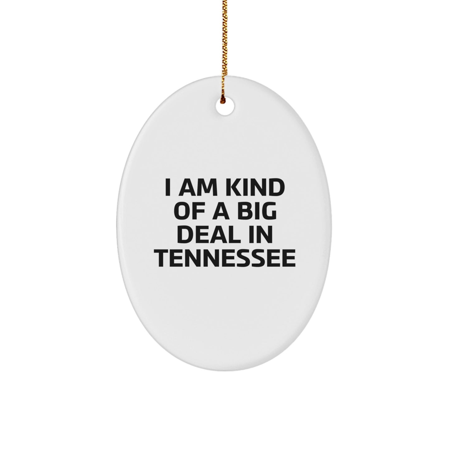 Funny Tennessee Oval Ornament, Gifts from Friends and Family, I Am Kind Of A Prime Selection In Tennessee - Unique Christmas Decorations - Image 1