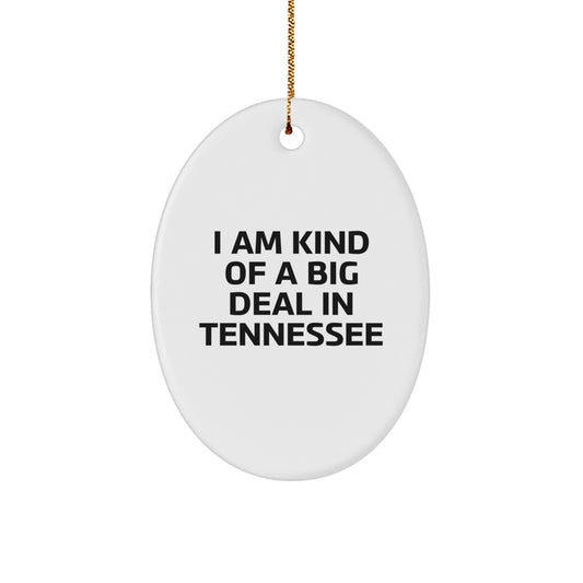 Funny Tennessee Oval Ornament, Gifts from Friends and Family, I Am Kind Of A Prime Selection In Tennessee - Unique Christmas Decorations - Image 1